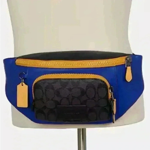 Coach Track Belt Bag In Colorblock Signature Canvas - Picture 4 of 7
